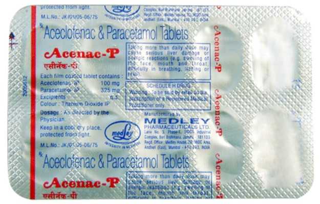Acenac P 100mg/325mg Tablet 10s
