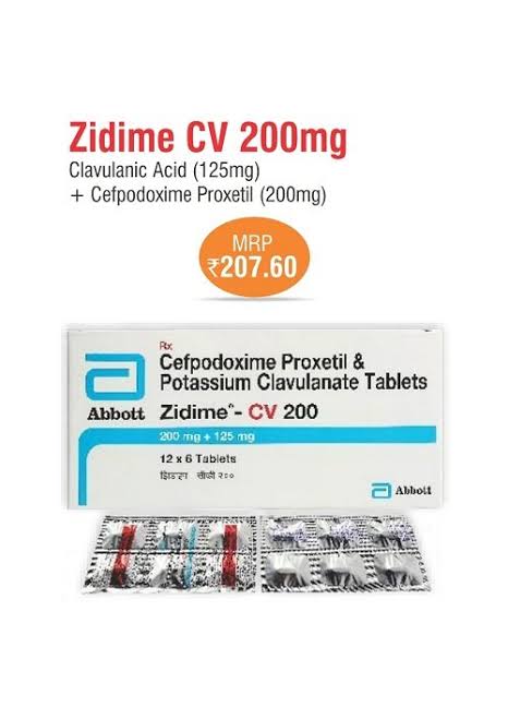 ज़िडाइम सीवी 200mg/125mg टैबलेट 6s