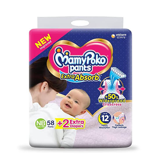 Mamy Poko Pants New Born Diaper 58+2s Free