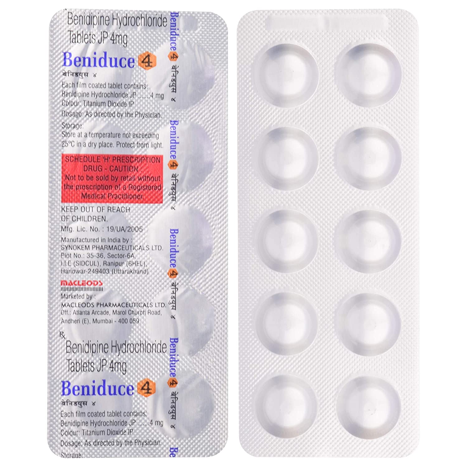 Beniduce 4mg Tablet 10s