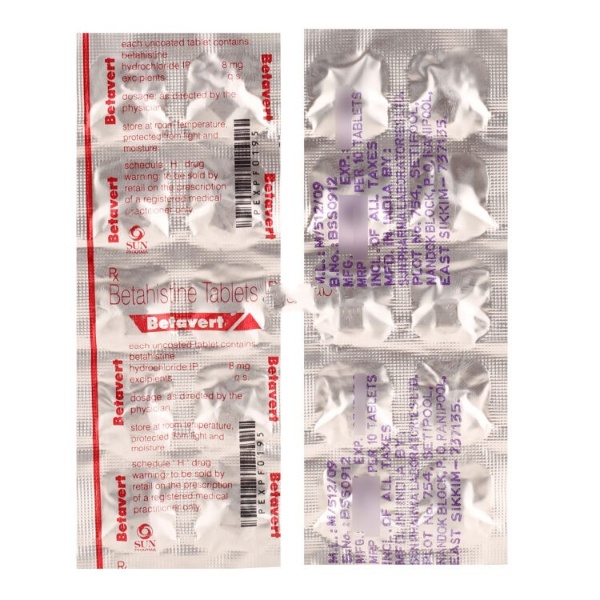 बीटावर्ट 8mg टैबलेट 10s