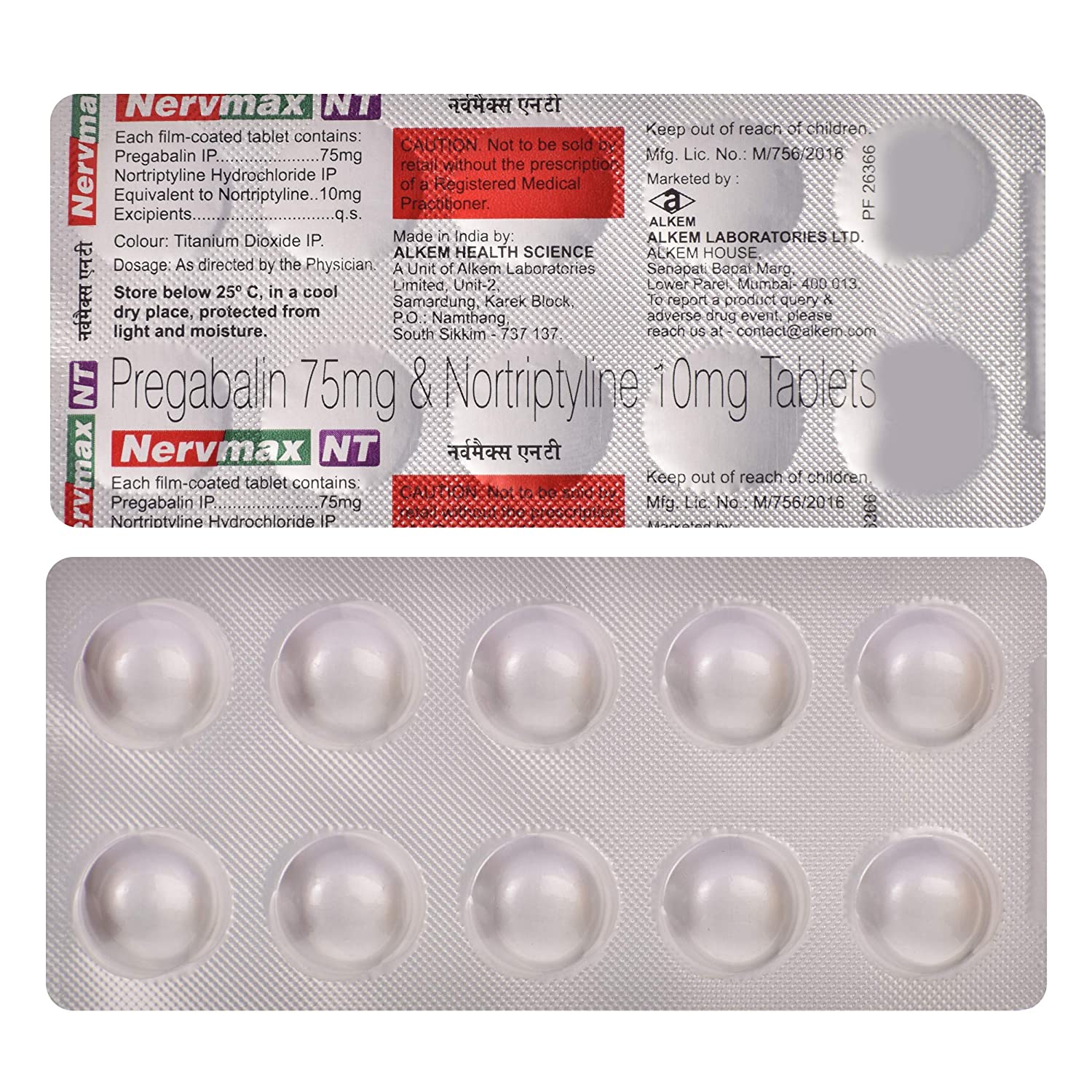 Nervmax NT 75mg/10mg Tablet 10s