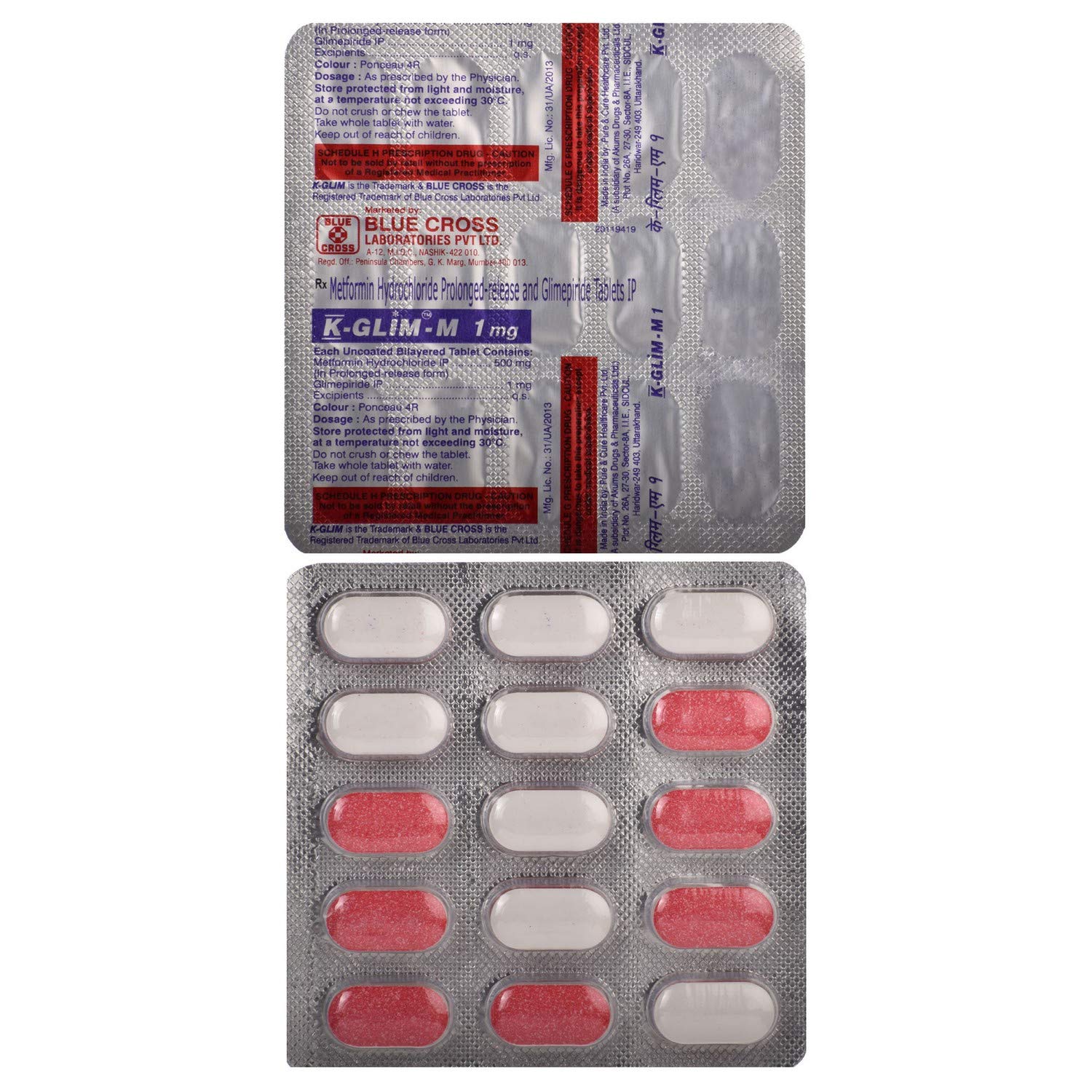 K-Glim M 1mg/500mg Tablet PR 15s