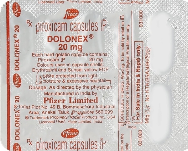 Dolonex 20mg Capsule 10s