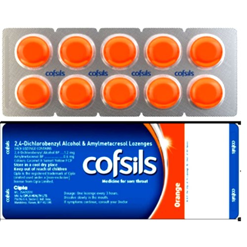 Cofsils 0.6mg/1.2mg Lozenges Orange 10s