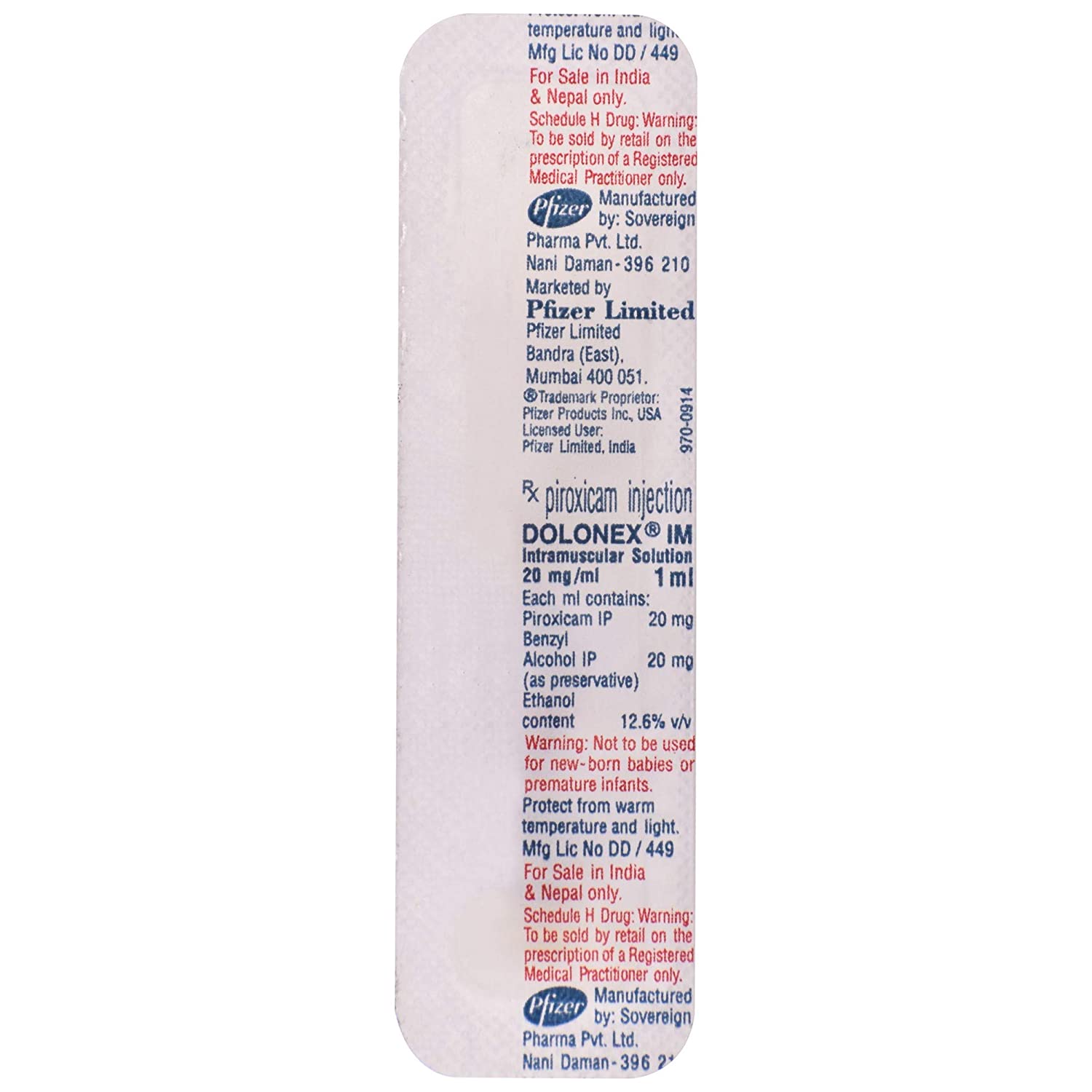 Dolonex IM Injection 1ml