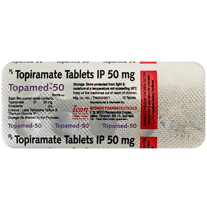 Topamed 50mg Tablet 10s