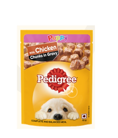 Pedigree Puppy Wet Dog Food Chicken Chunks Gravy 70gm