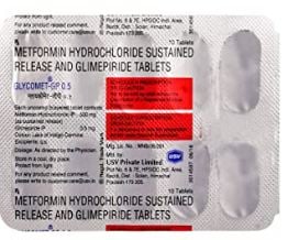 ग्लाइकोमेट जीपी 0.5mg/500mg टैबलेट एसआर 10s के बा