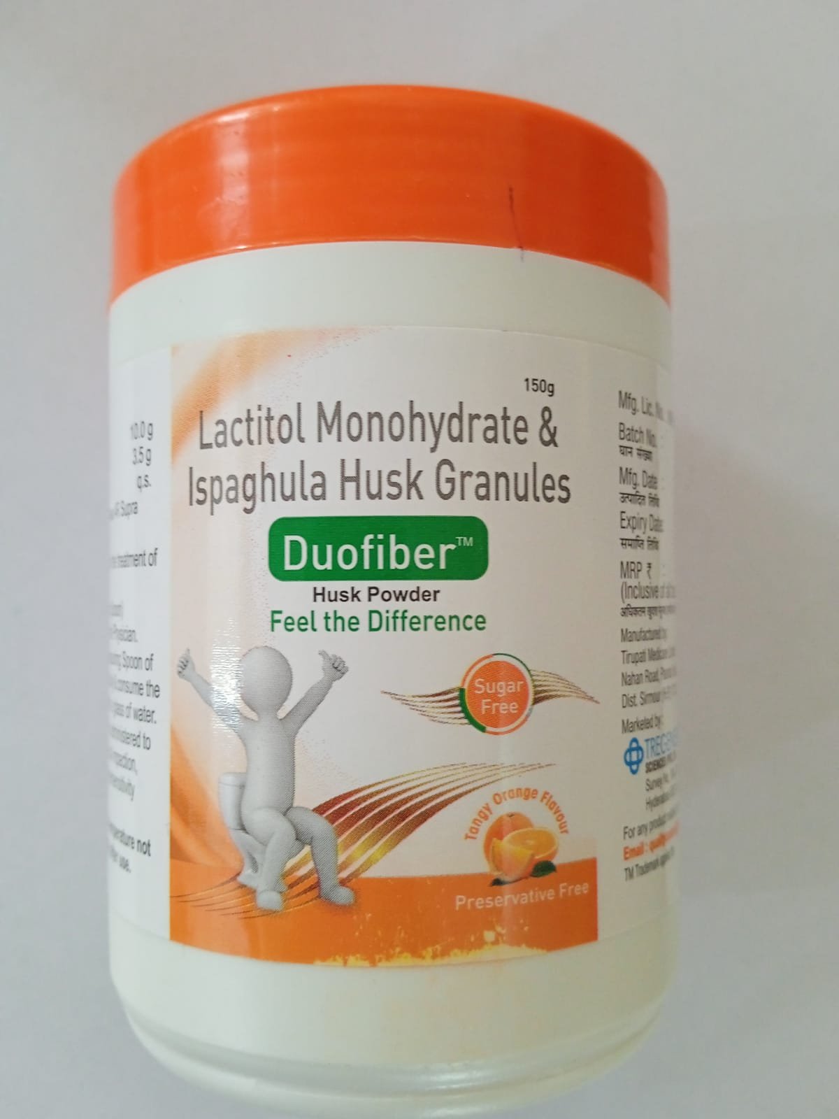 डुओफाइबर10gm/3.5gm ऑरेंज फ्लेवर पाउडर 150gm बा