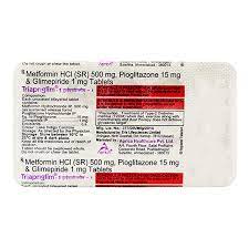 ट्राइएप्रिग्लिम 1mg/500mg/15mg टैबलेट ईआर 10s के बा