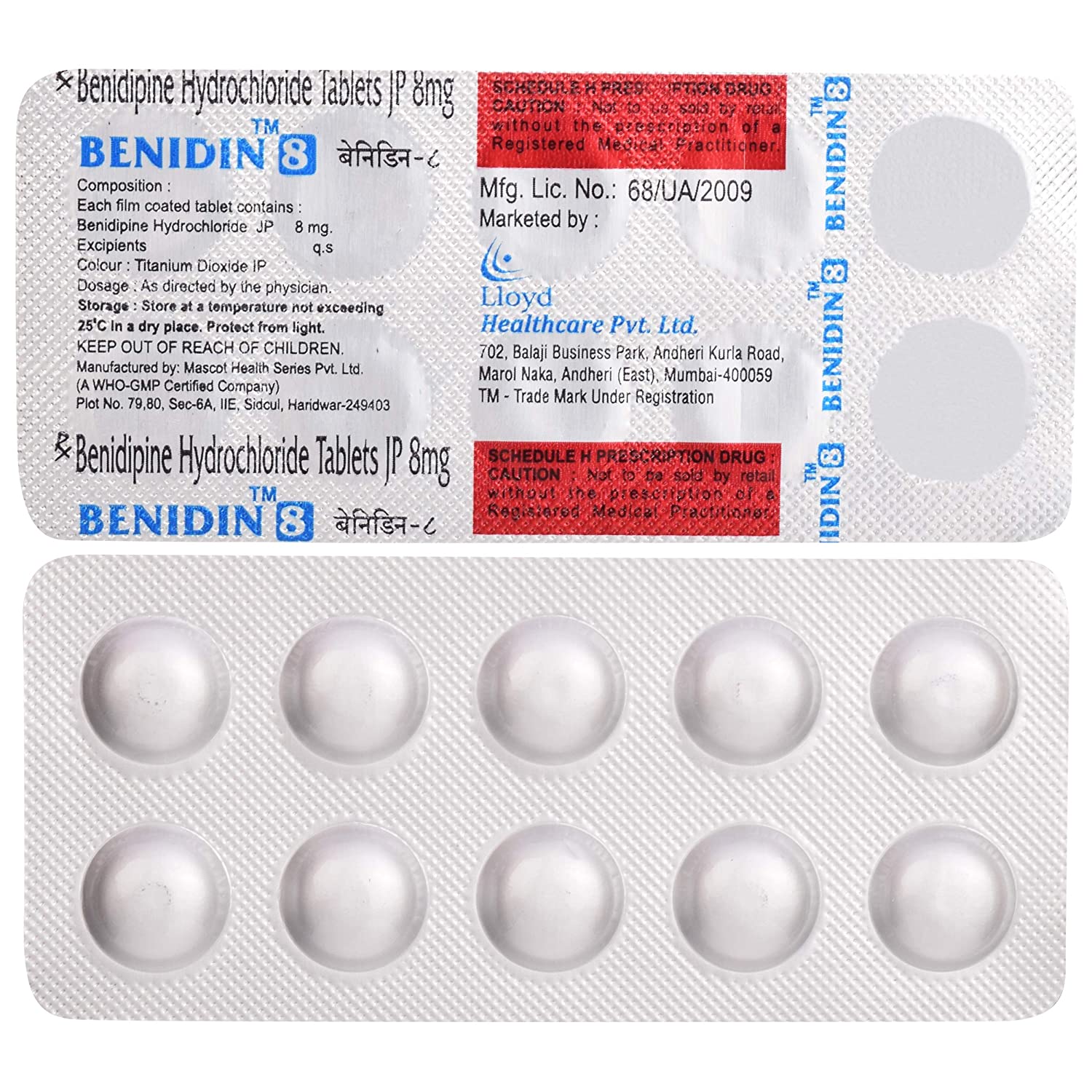 Benidin 8mg Tablet 10s