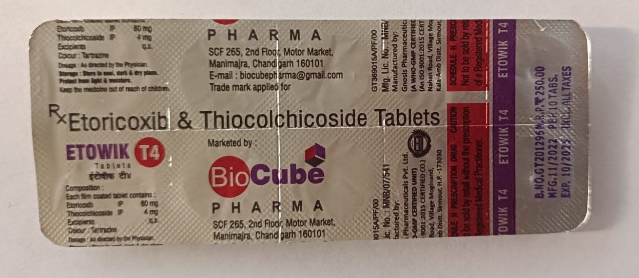 Etowik T4 60mg/4mg Tablet 10s