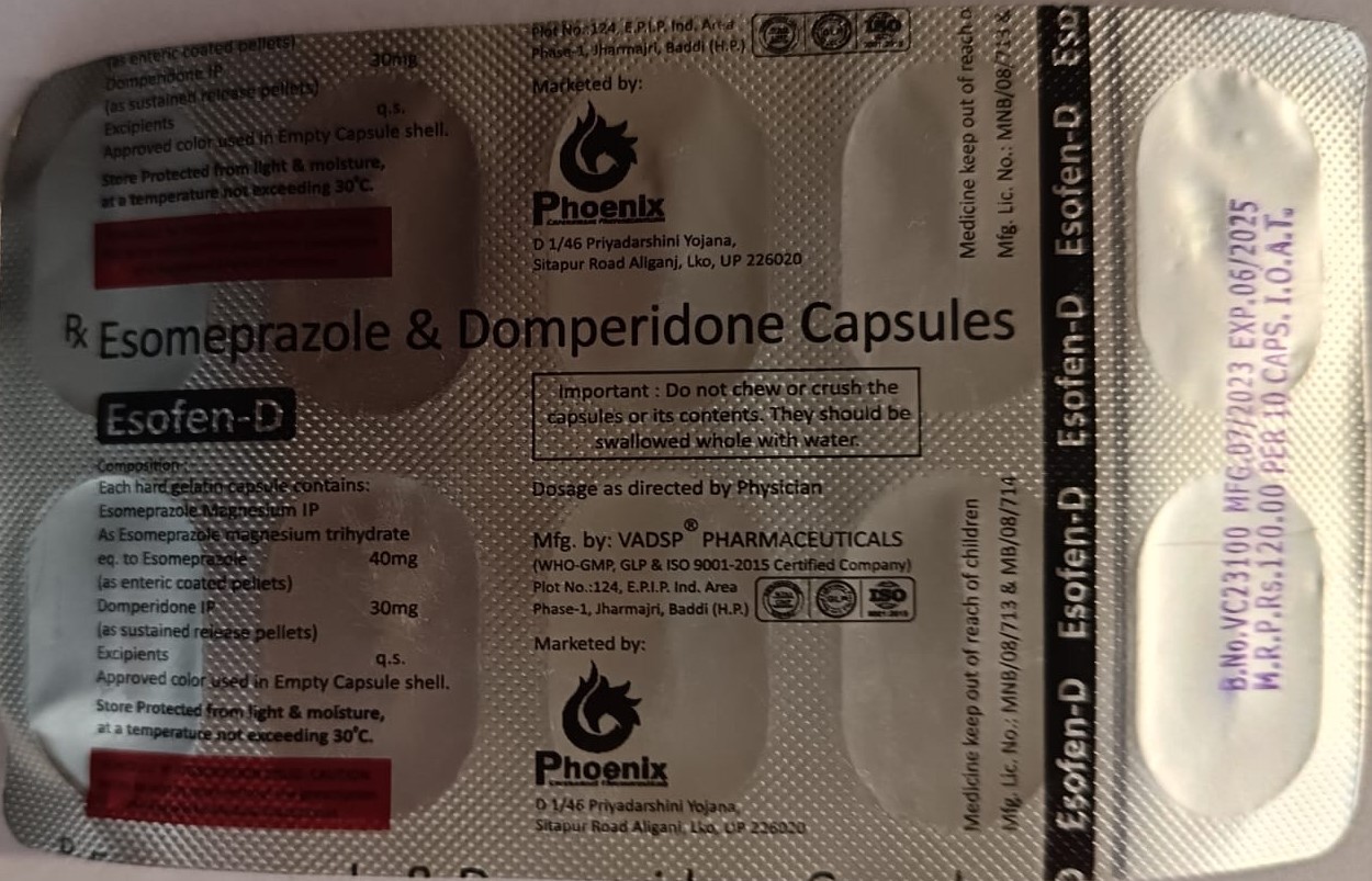 Esofen D 40mg/30mg Capsule 10s