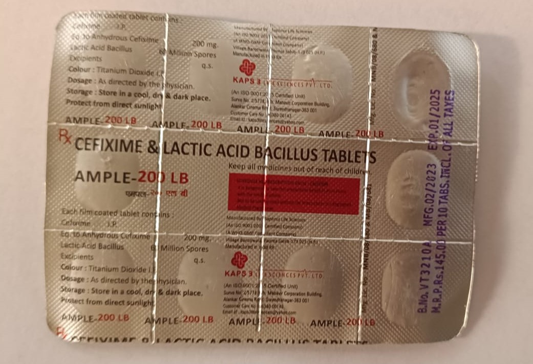 Ample LB 200mg/60 million spores Tablet 10s