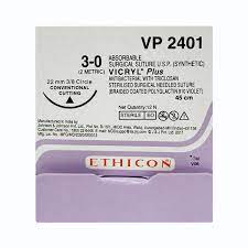 Vicryl Plus 3-0 (2metric) convetional Cutting Suture 1s