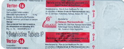 Vertor 16mg Tablet 10s
