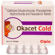 ओकासेट 5mg/10mg/325mg  कोल्ड टैबलेट 10s