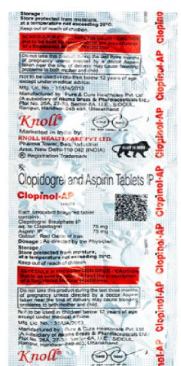 Clopinol AP 75mg/75mg Tablet 10s