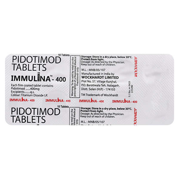 Immulina 400mg Tablet 10s