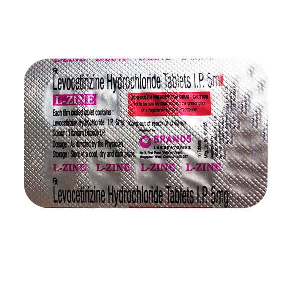 एल ज़ाइन 5mg टैबलेट 10s के बा