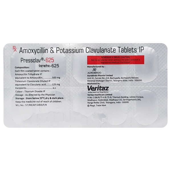 Pressclav 625mg Tablet 10s