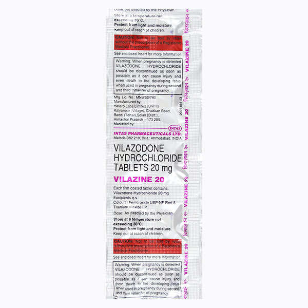 विलाज़ाइन 20 एमजी टैबलेट 10 एस