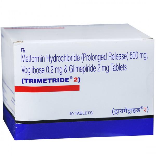 ट्राइमेट्राइड 2mg/500mg/0.2mg टैबलेट पीआर 10एस
