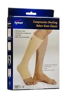 Tynor I 16 Compression Stocking Below Knee Open Toe XXL Beige 1s