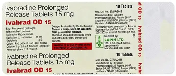 Ivabrad OD 15mg Tablet 10s