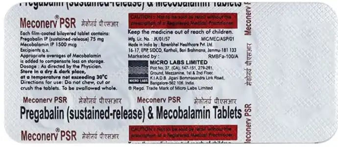 मेकोनर्व पी 1500mcg/75mg टैबलेट एसआर