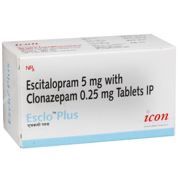 एस्क्लो प्लस 0.25mg/5mg टैबलेट 10s के बा