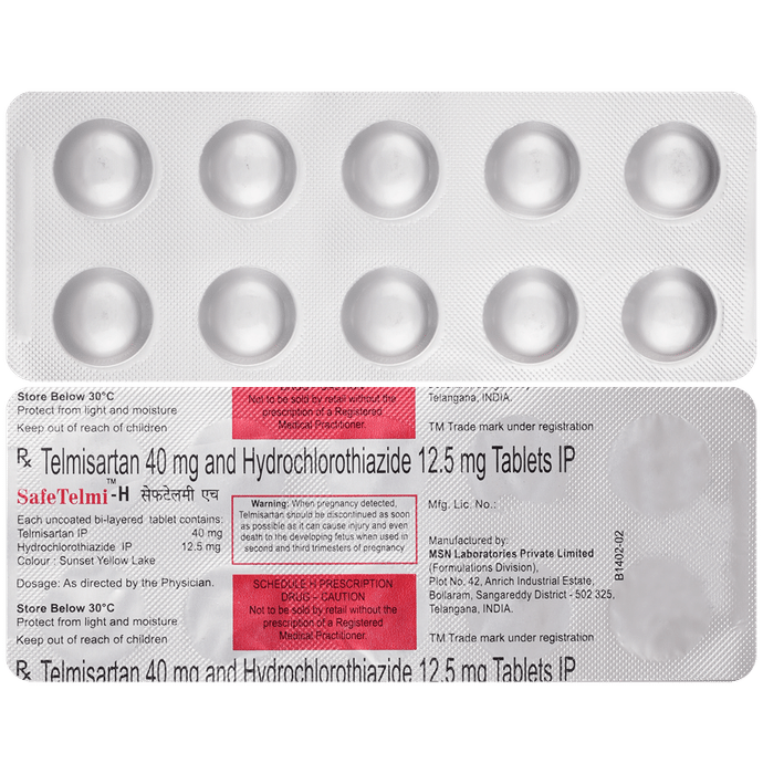 सेफटेलमी एच 40 एमजी/12.5 एमजी टैबलेट