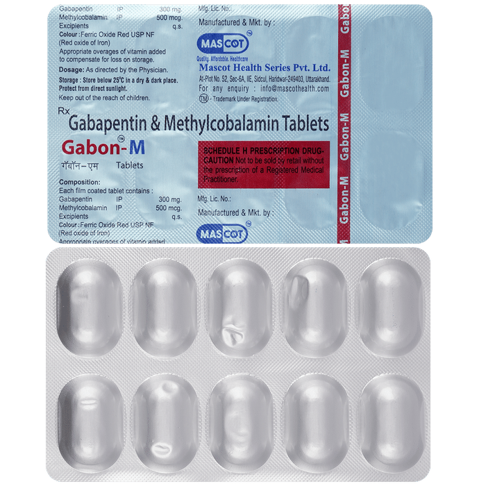 गैबॉन एम 300mg/1500mcg टैबलेट