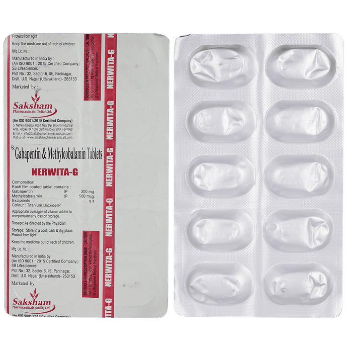 नेरविटा जी 300mg/500mcg टैबलेट