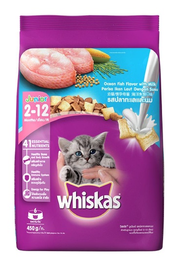 Whiskas Dry Food for Mother & Baby Cat Ocean Fish Flavour 2-12 months 450gm