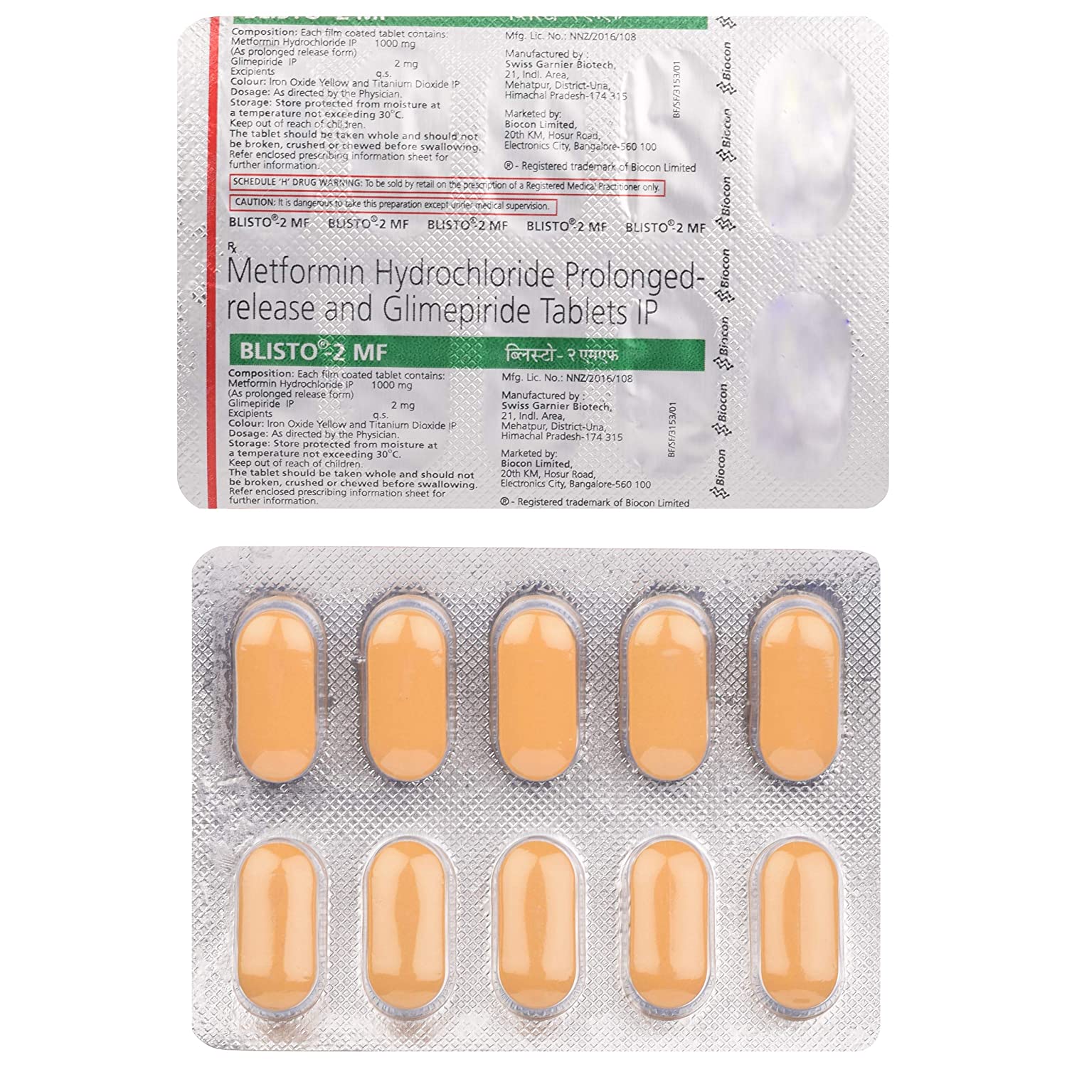 ब्लिस्टो एमएफ 2mg/500mg टैबलेट