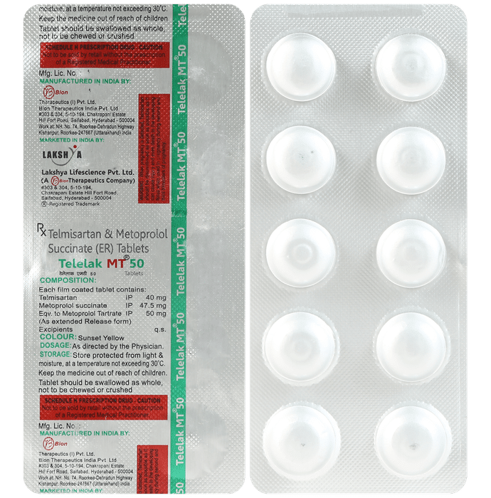 टेलेलैक एमटी 40mg/50mg टैबलेट