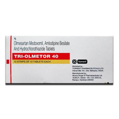 ट्राई ओल्मेटर 40mg/5mg/12.5mg टैबलेट 10s के बा