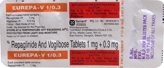 Eurepa-V 1mg/0.3mg Tablet 10s