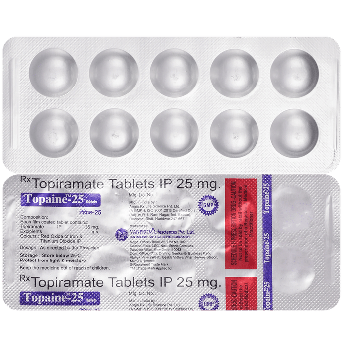 ٹوپین 25mg ٹیبلٹ