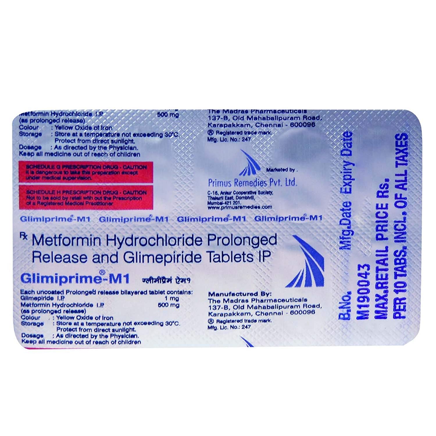 Glimiprime M 1 Tablet 10s