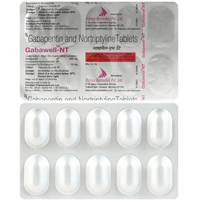 Gabawell NT 400mg/10mg Tablet 10s