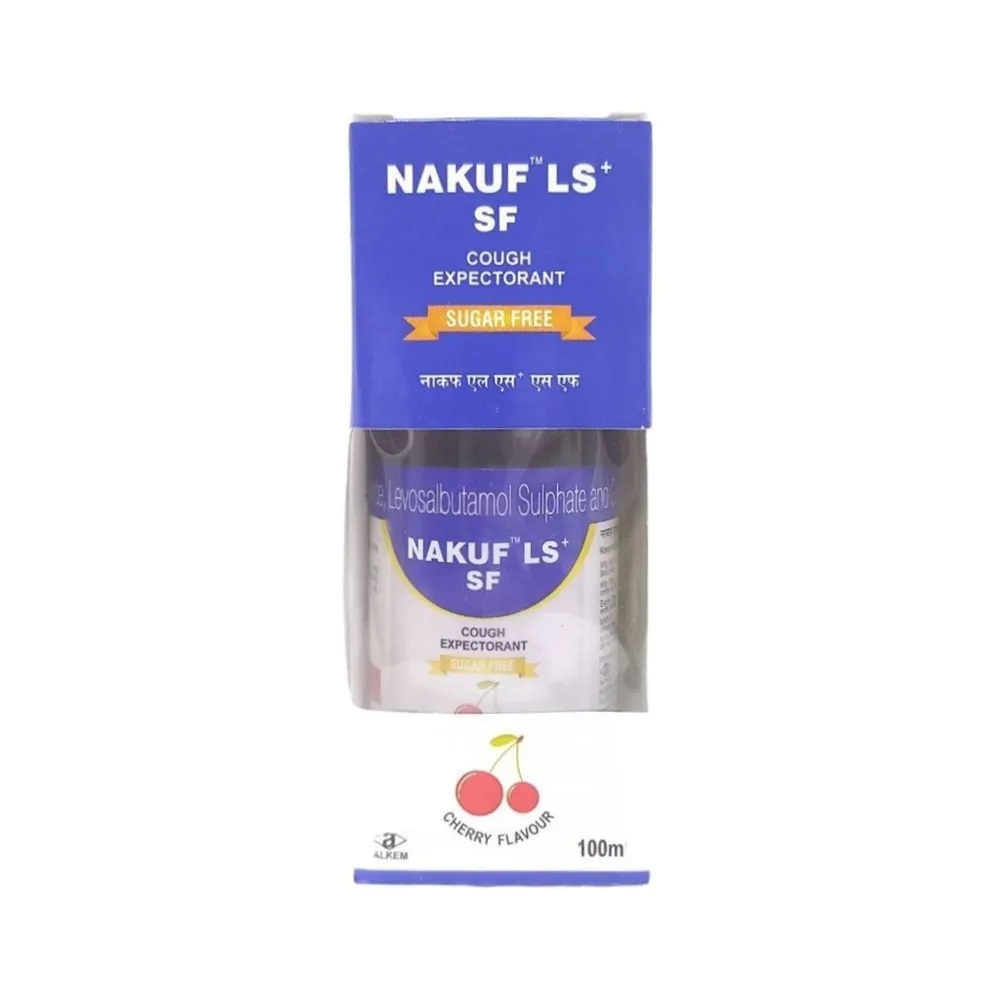 Nakuf LS Plus Expectorant Cherry SugarFree Syrup 100ml