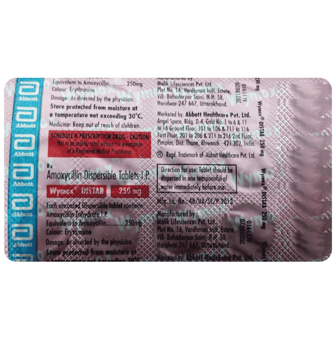 Wymox 250mg Tablet DT