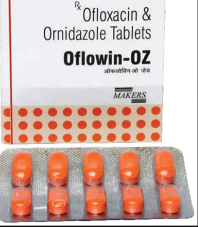 ओफ्लोविन-ओज़ेड 200mg/500mg टैबलेट