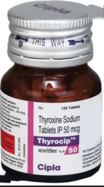 थाइरोसिप 50mcg गोली 120s के बा