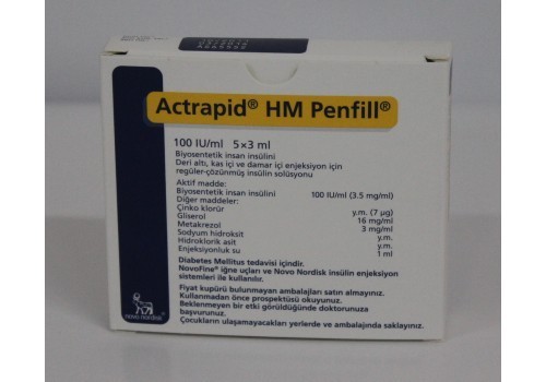 Actrapid HM 100IU/ml Penfill 3ml