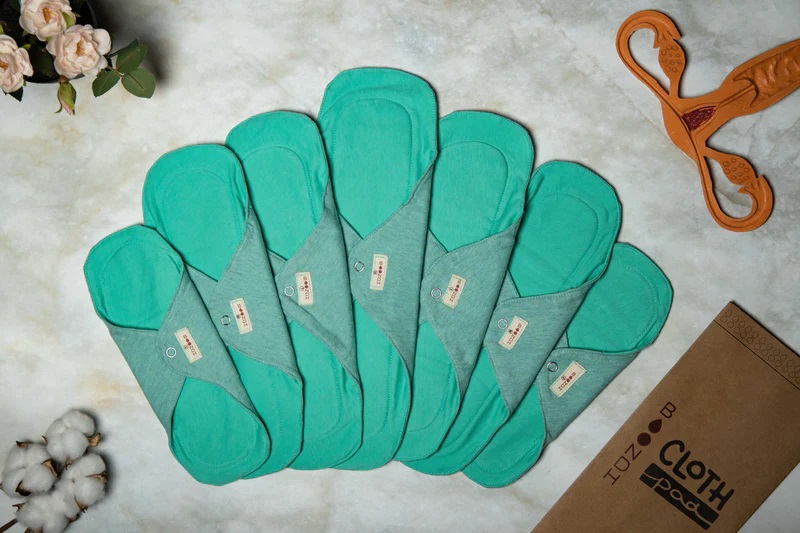Boondh Cloth Pad Cycle Kit Aqua Teal 7s (2S, 2M, 2L, 1XL)