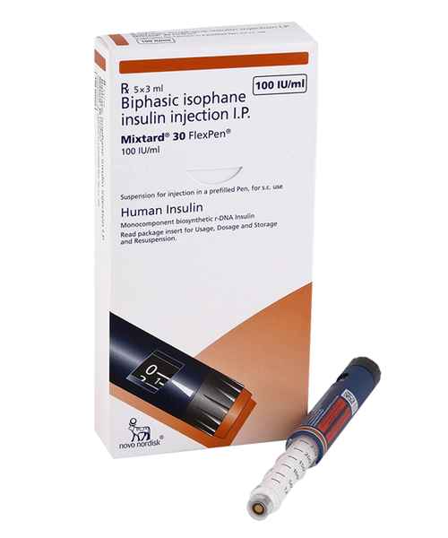 Mixtard 30 Flexpen 100IU/ml Suspension برائے انجکشن 3ml